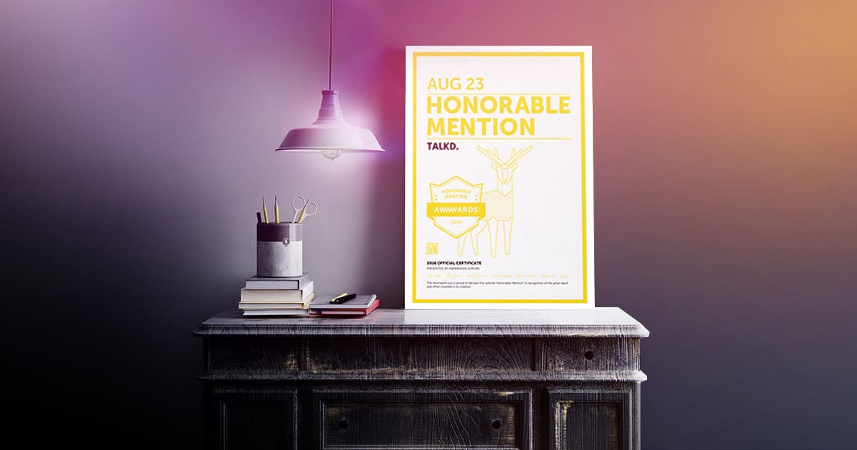 Once Again Talkd Shines At Awwwards