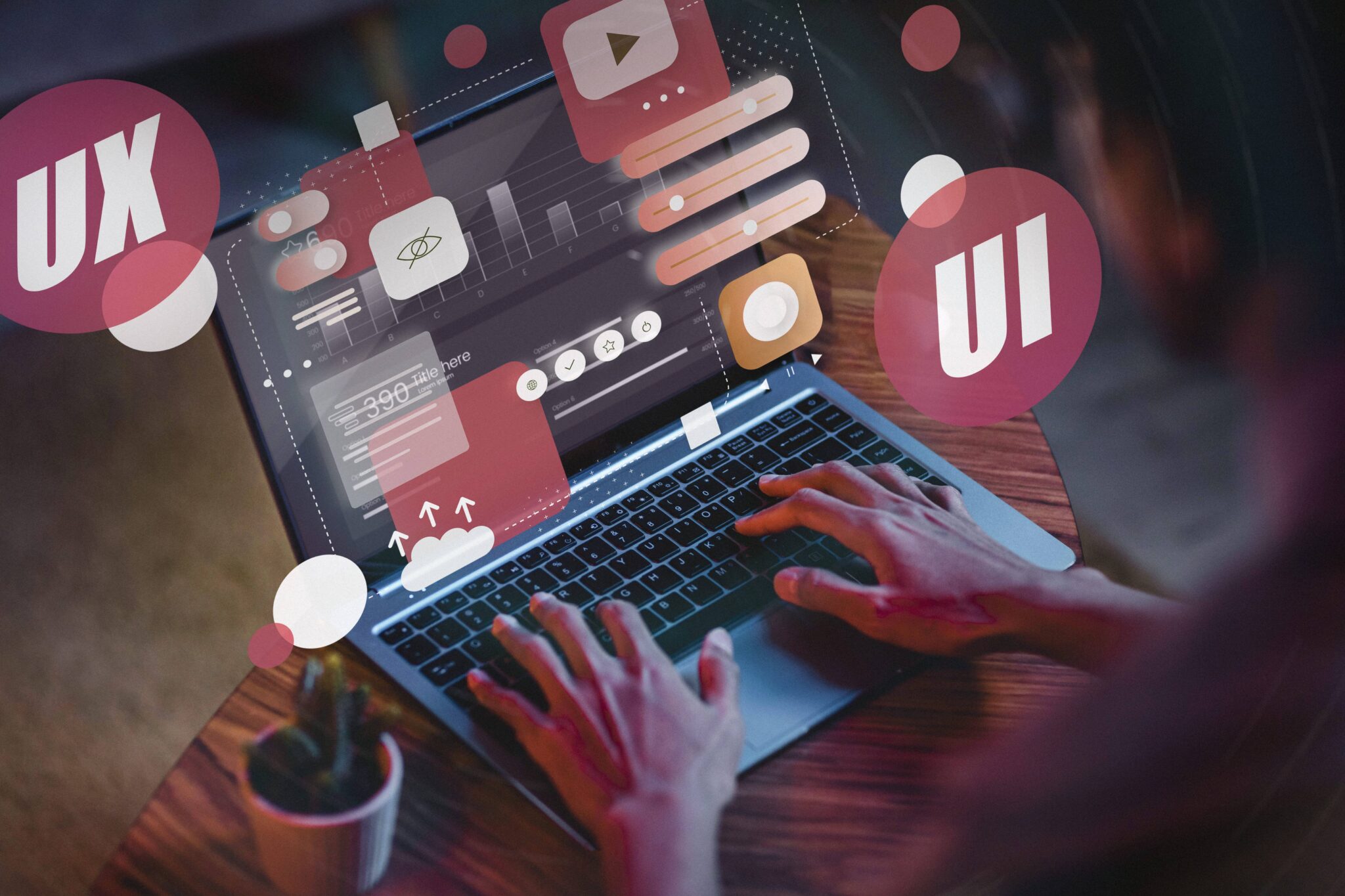 UX representation on laptop image